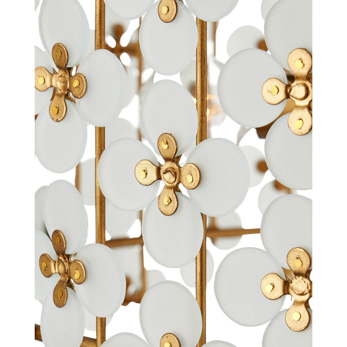 Currey and Company 9000-1331 Spring Flower Chandelier in Frosted/Brass