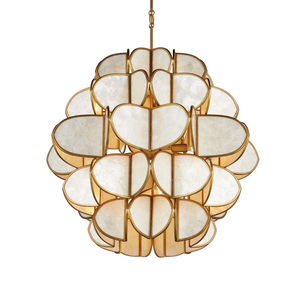Currey and Company 9000-1339 Galatea Chandelier in Natural/Brass