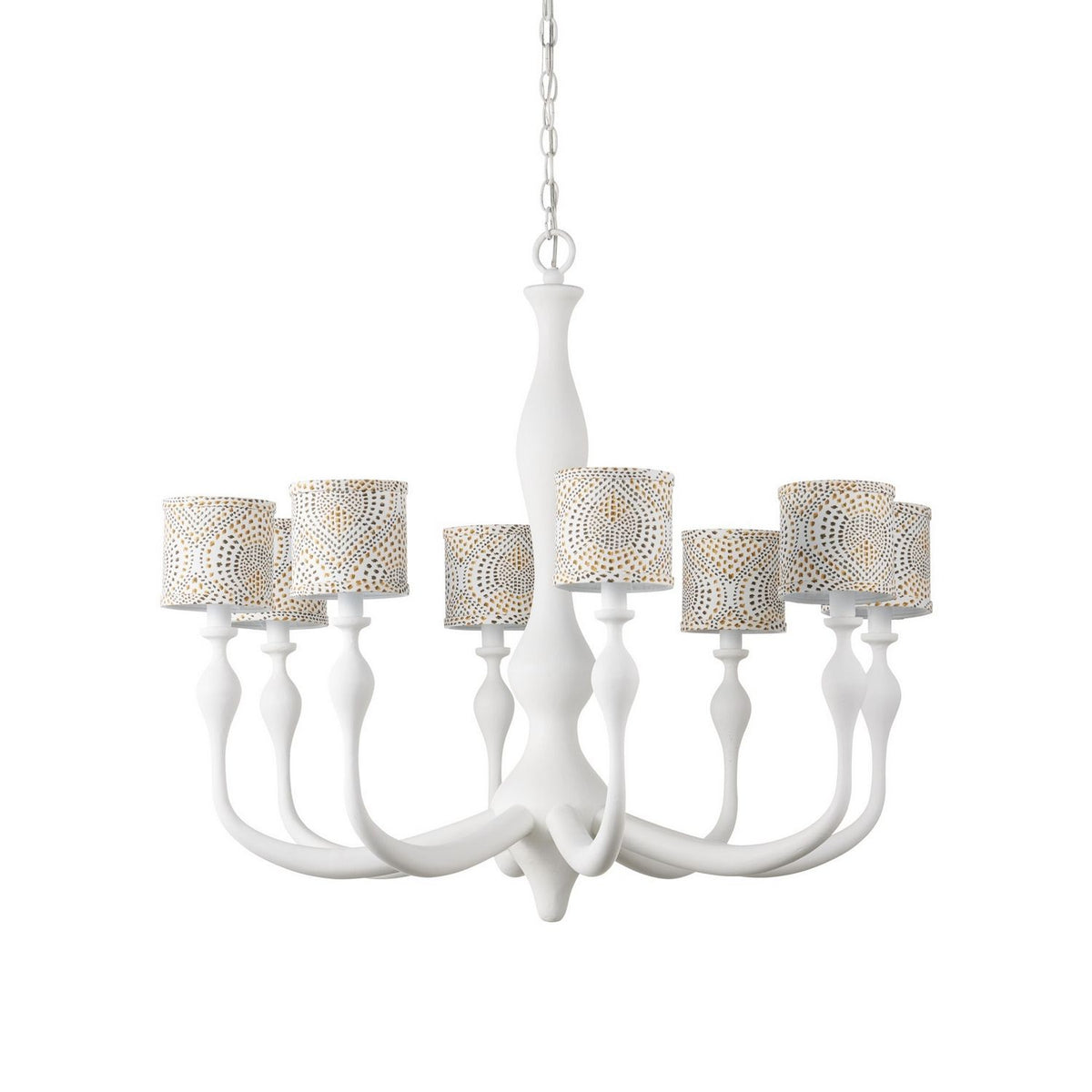 Currey and Company 9000-1340 Ludwig Chandelier in Gesso White