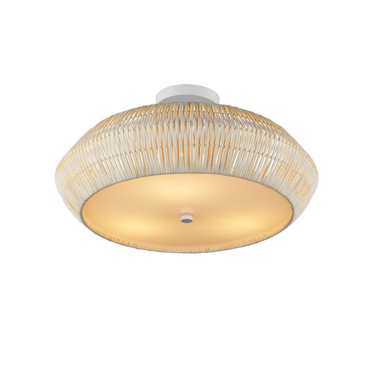 Currey and Company 9000-1346 Antibes Semi-Flush Mount in Bleached Natural/Snow White/White