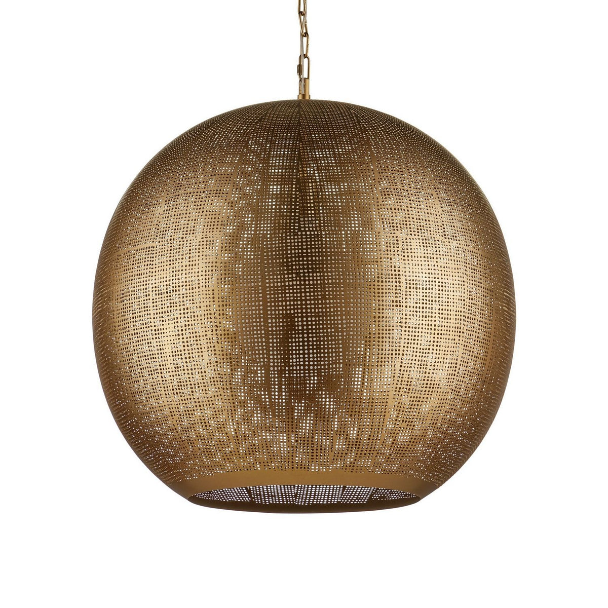 Currey and Company 9000-1363 Buckram Orb Pendant in Antique Brass
