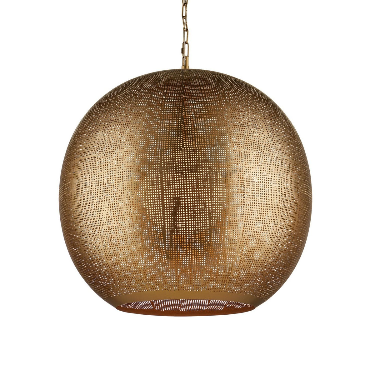 Currey and Company 9000-1363 Buckram Orb Pendant in Antique Brass