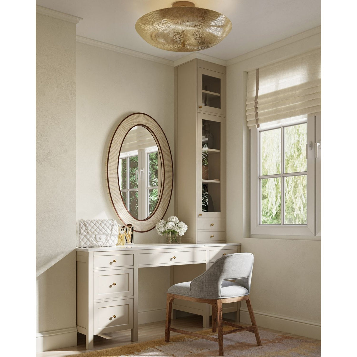 Currey and Company 9000-1365 Origo Semi-Flush Mount in Brass