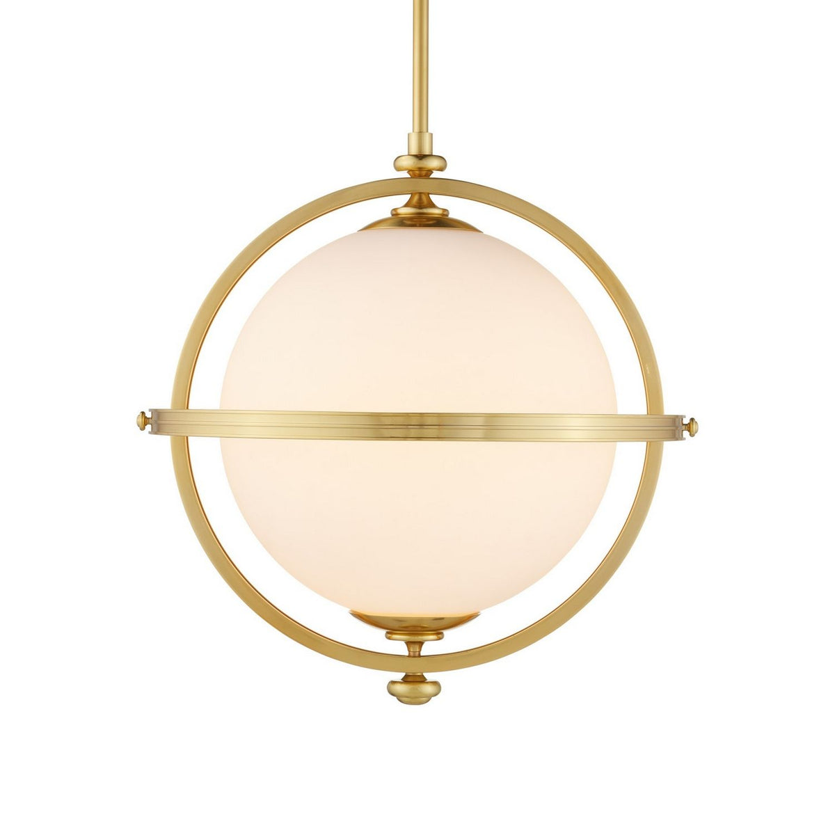 Currey and Company 9000-1373 Astral Pendant in White/Brass