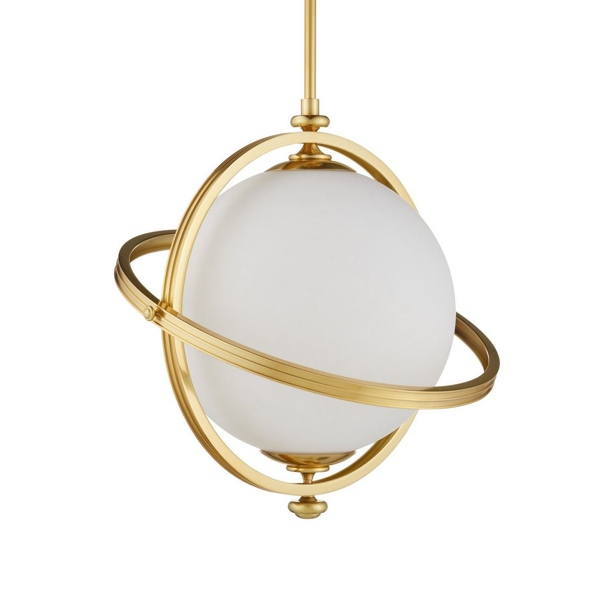 Currey and Company 9000-1373 Astral Pendant in White/Brass