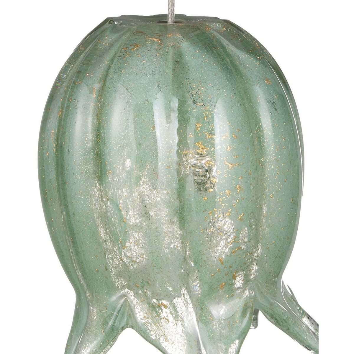 Currey and Company 9000-1401 Polpo Round Multi-Drop Pendant in Green/Silver