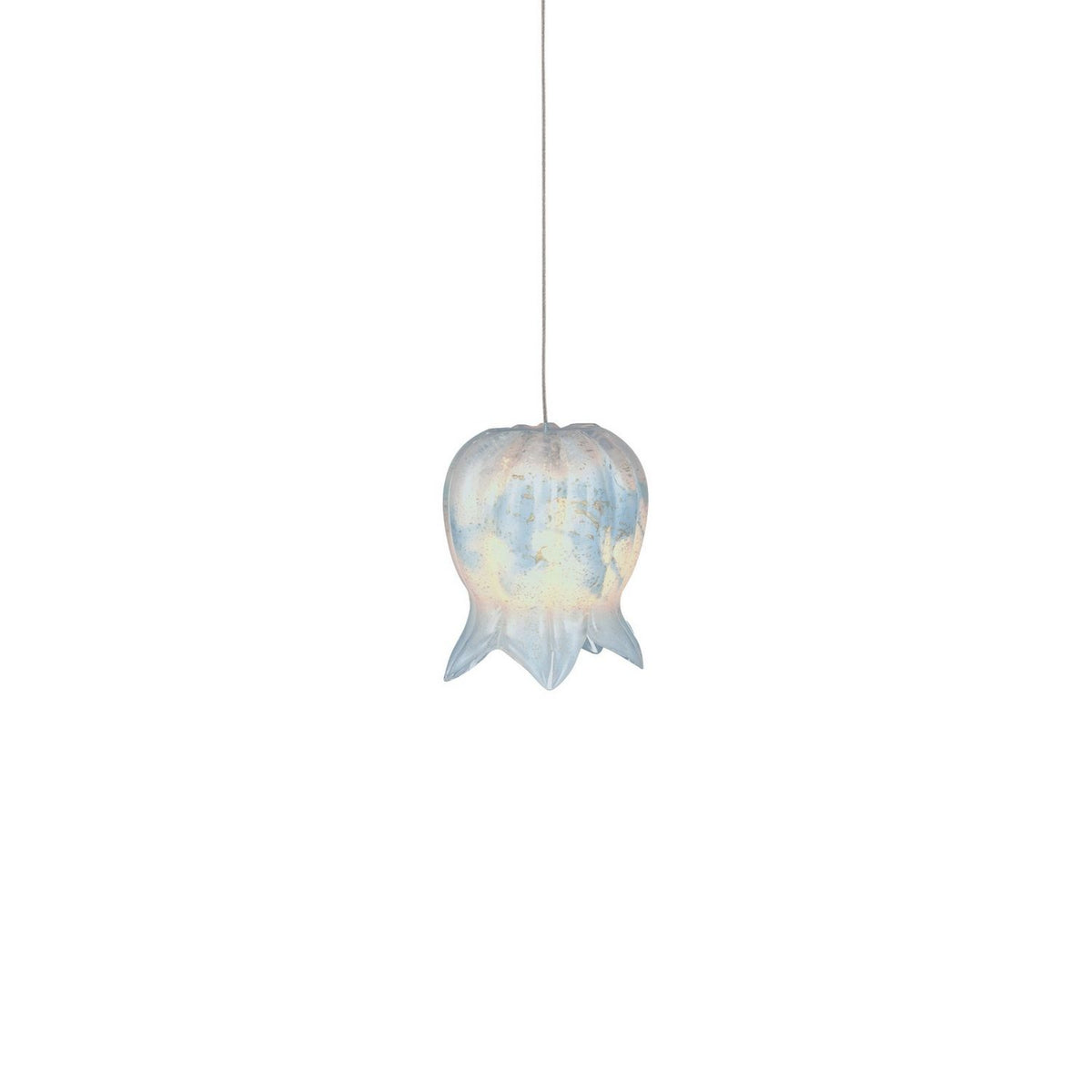 Currey and Company 9000-1411 Polpo Round Multi-Drop Pendant in Blue/Silver