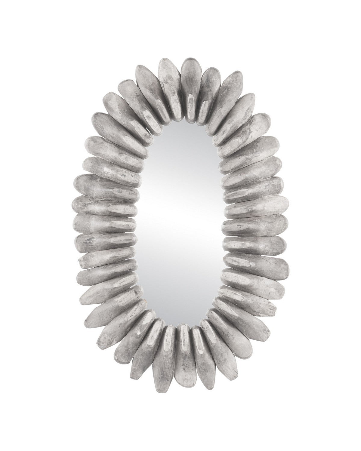 Currey and Company 1000-0177 Cobbler Mirror in Washed White