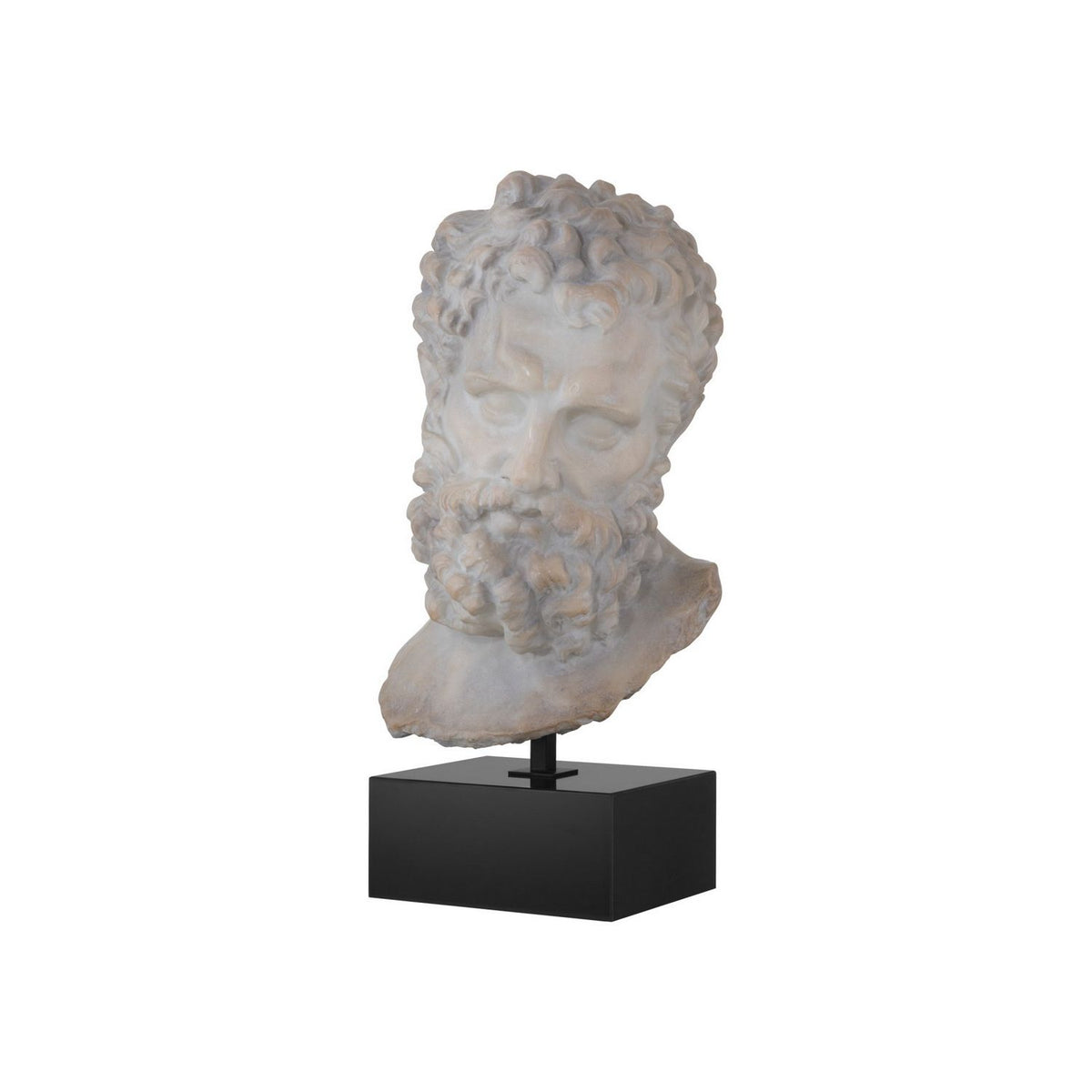 Currey and Company 1200-1084 Hercules Head on Metal Stand in Antique Off-White/Black