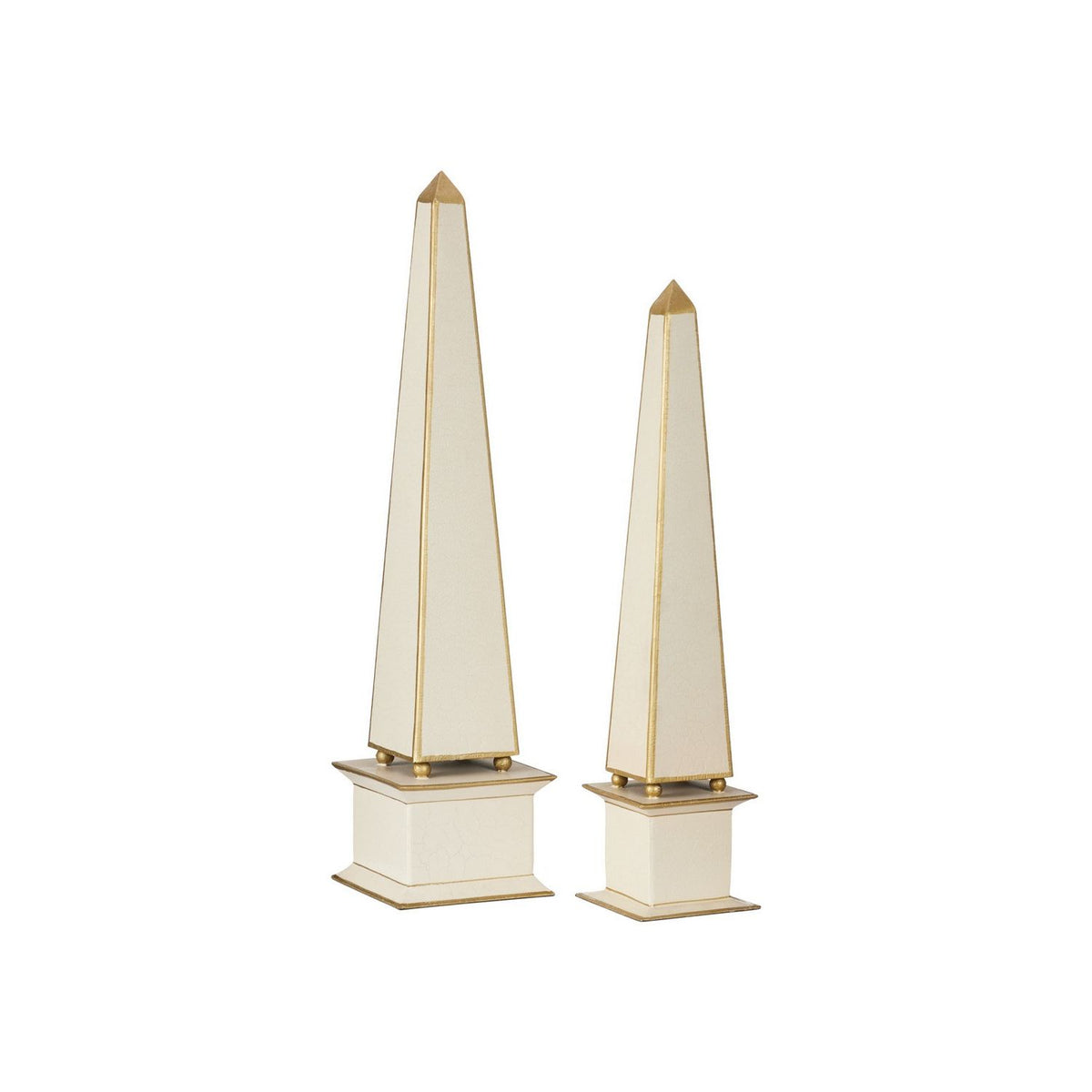 Currey and Company 1200-1128 Daphne Obelisk Set of 2 in Ivory/Gold