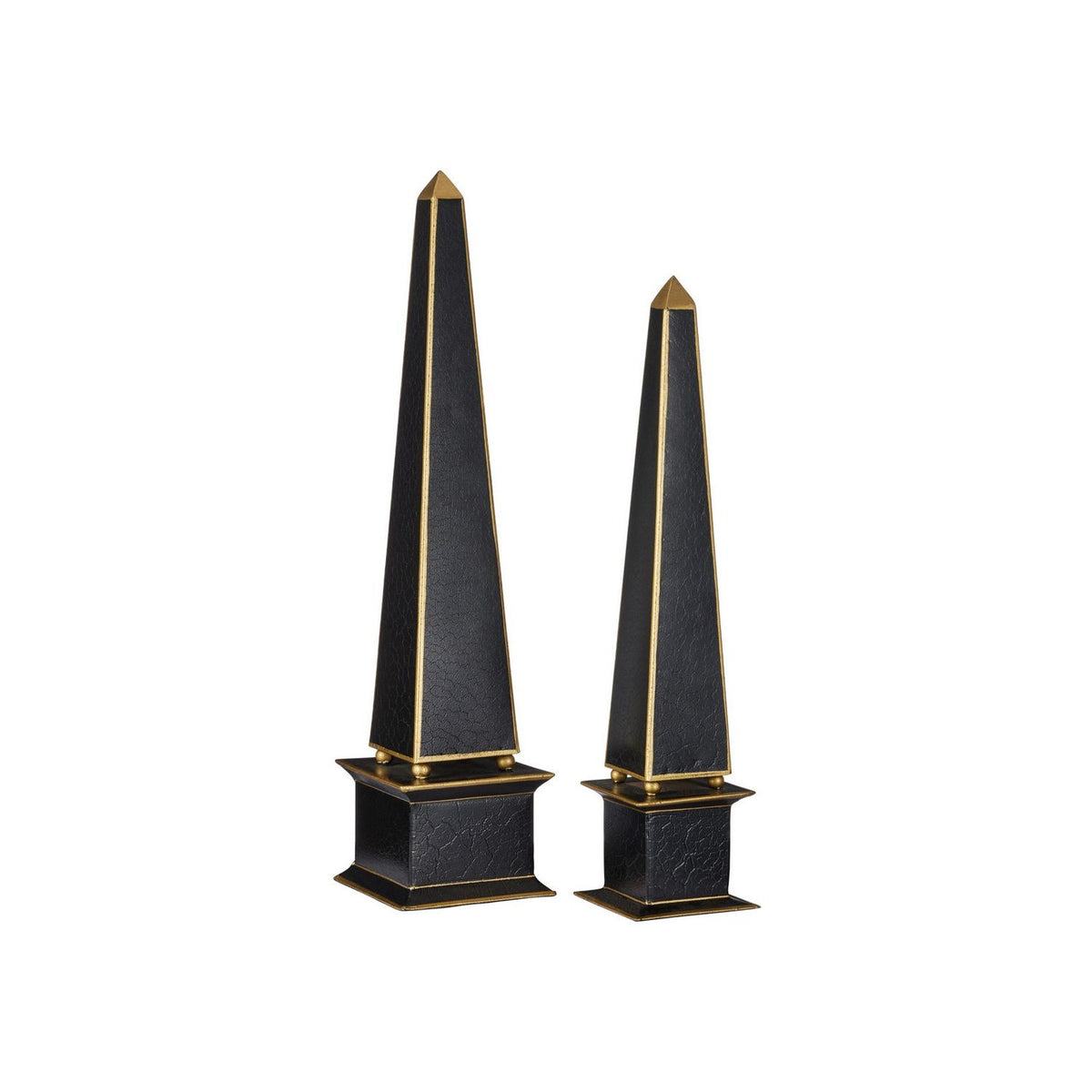 Currey and Company 1200-1129 Daphne Obelisk Set of 2 in Black/Gold