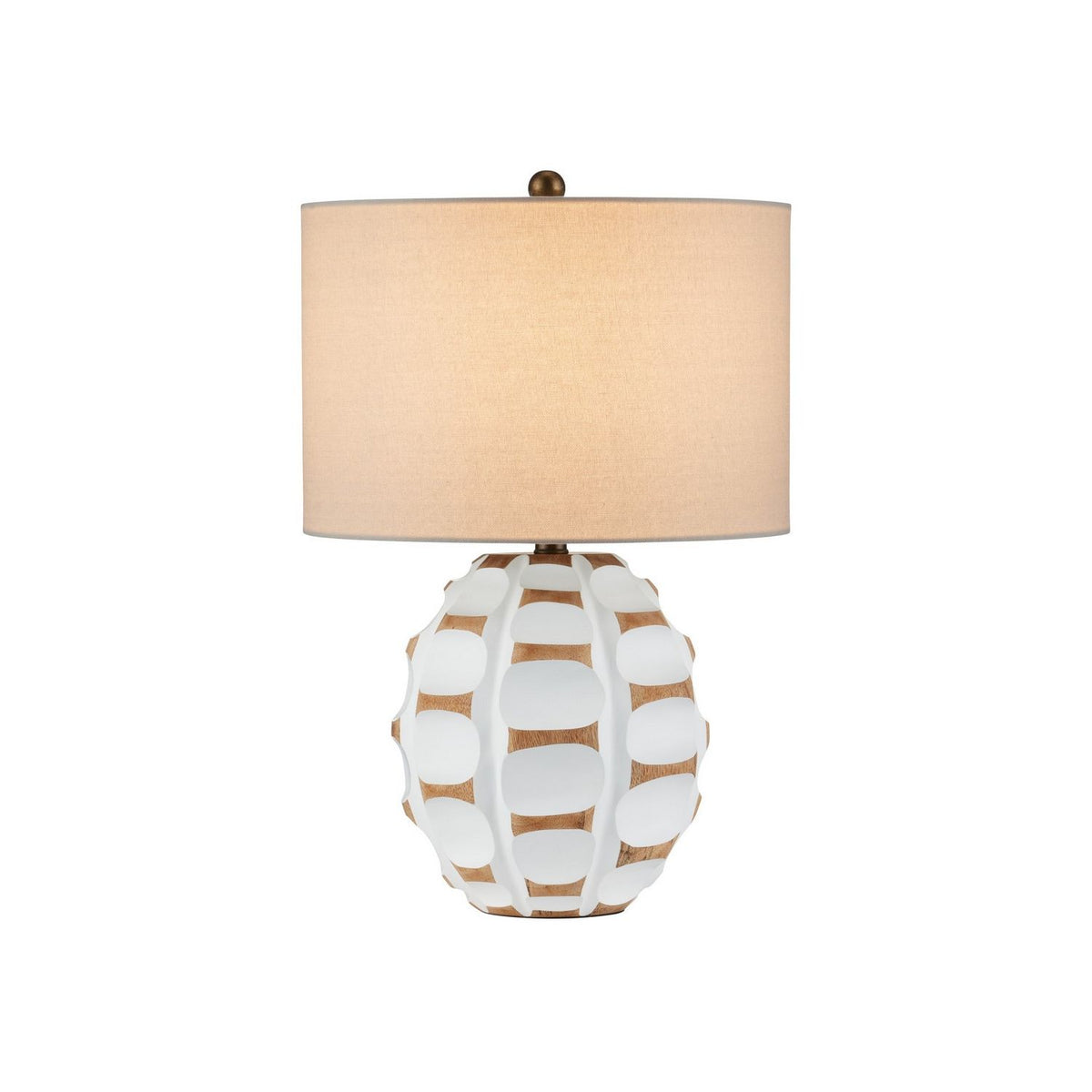 Currey and Company 6000-1089 Betel Nut Table Lamp in White