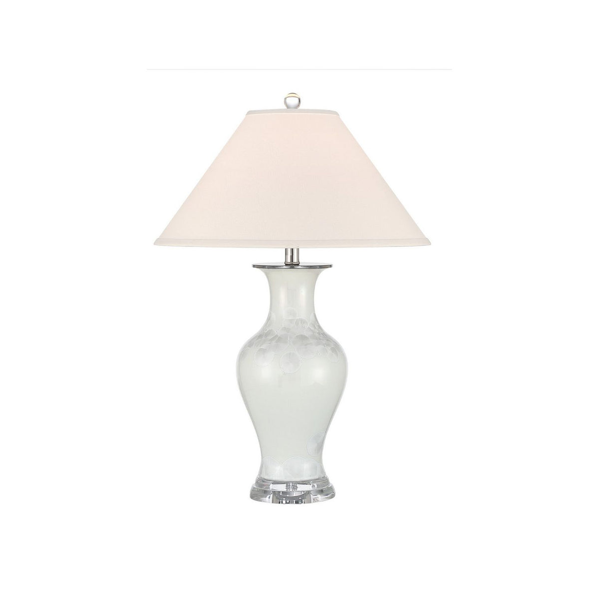 Currey and Company 6000-1109 Crystalline Table Lamp in Off-White/Clear