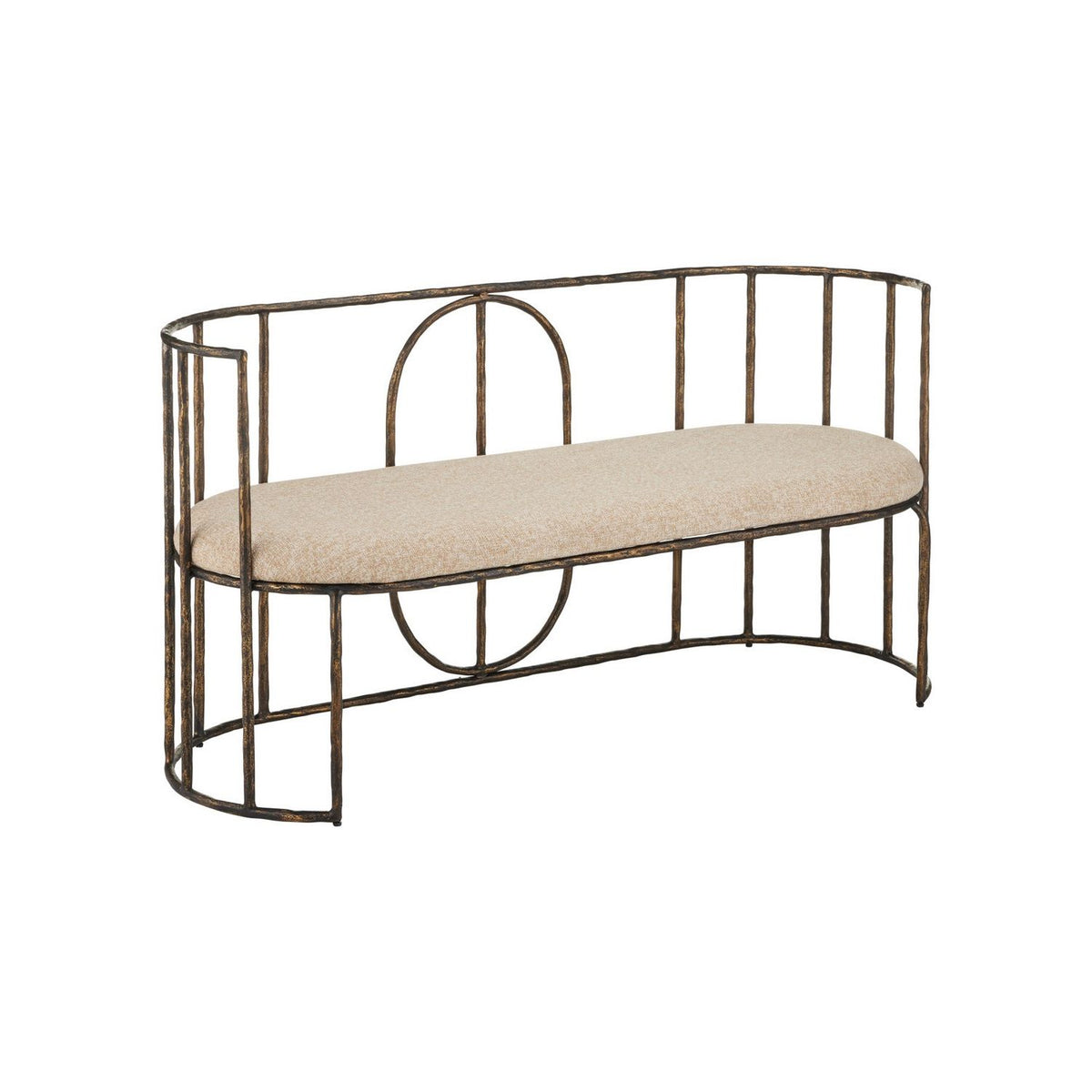 Currey and Company 7000-1292 Euclid Settee in Antique Bronze