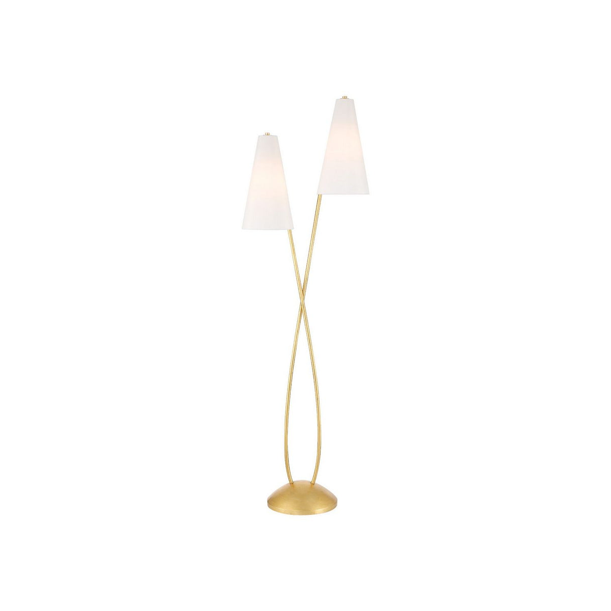 Currey and Company 8000-0183 Pas de Deux Floor Lamp in Contemporary Gold Leaf