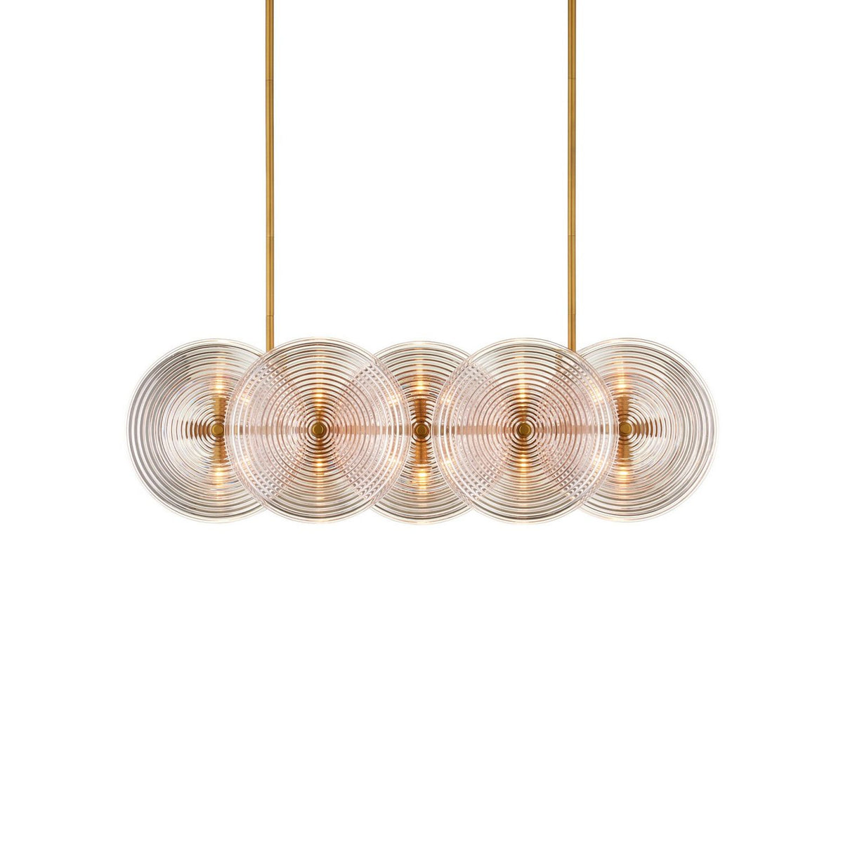 Currey and Company 9000-1457 Whirlwind Rectangular Chandelier in Pale Pink/Brass