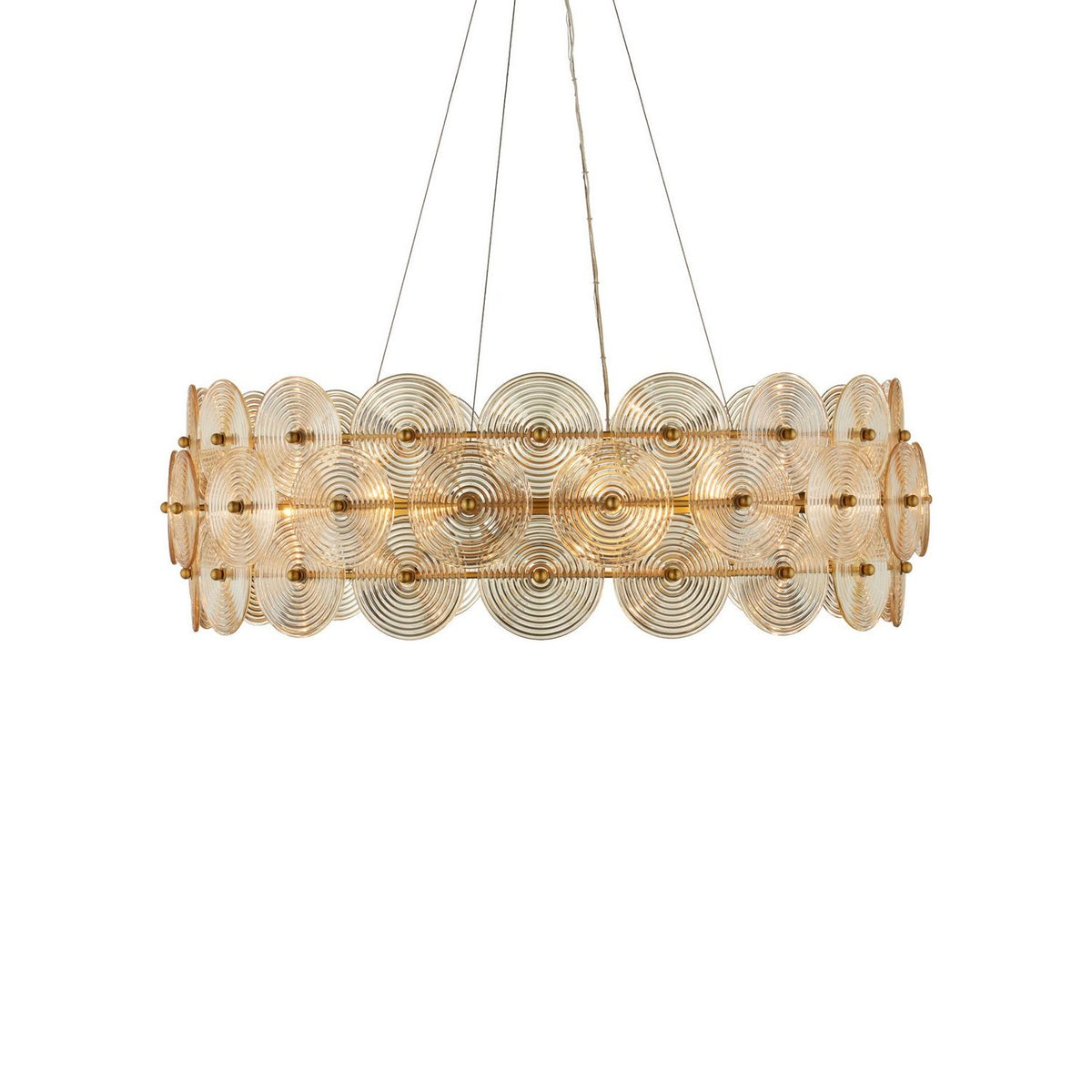 Currey and Company 9000-1462 Whirlwind Chandelier in Pale Yellow/Brass