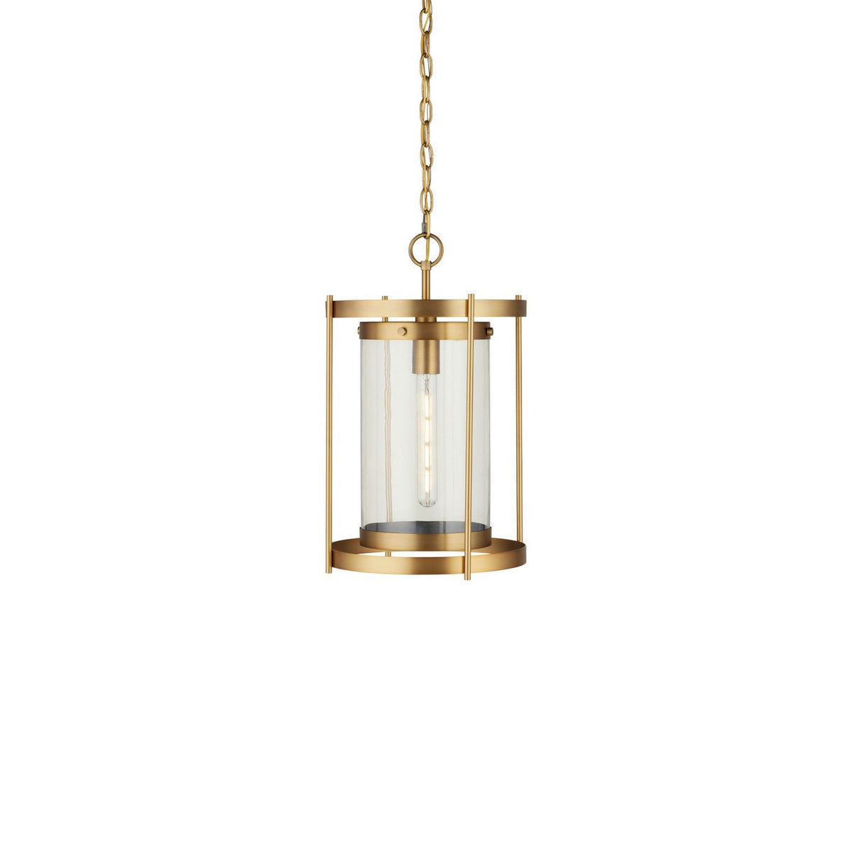 Currey and Company 9000-1493 Pippin Pendant in Antique Brass/Clear