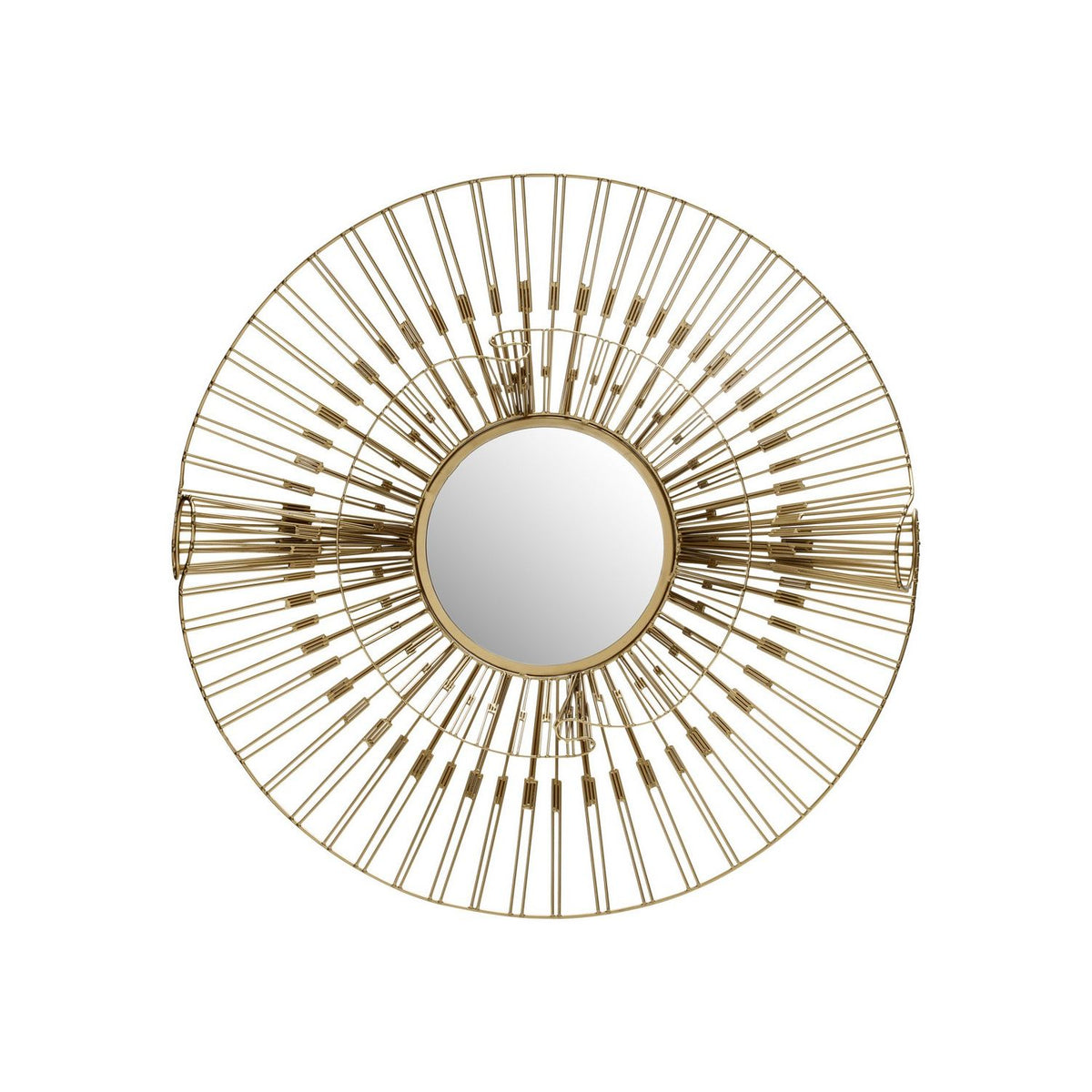Currey and Company 1000-0182 Ruche Round Mirror in Gold