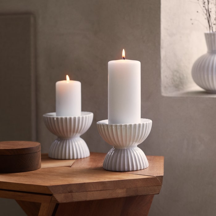 Lyngby Porcelæn 201466 Tura Candle Holder in White