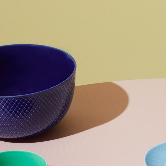Lyngby Porcelæn 201915 Rhombe Color Serving Bowl in Dark Blue