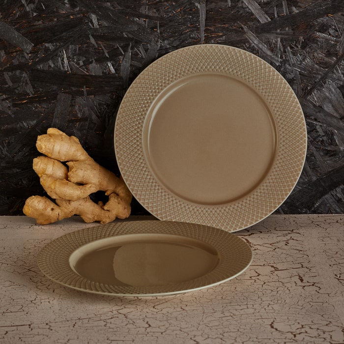 Lyngby Porcelæn 201810 Rhombe Earth Plate in Clay
