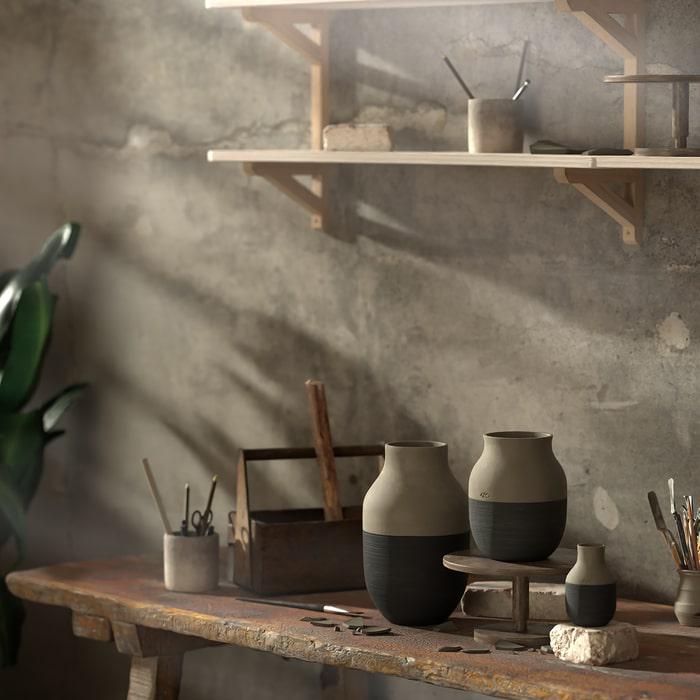 Kähler 690147 Omaggio Circulare Vase in Anthracite Grey