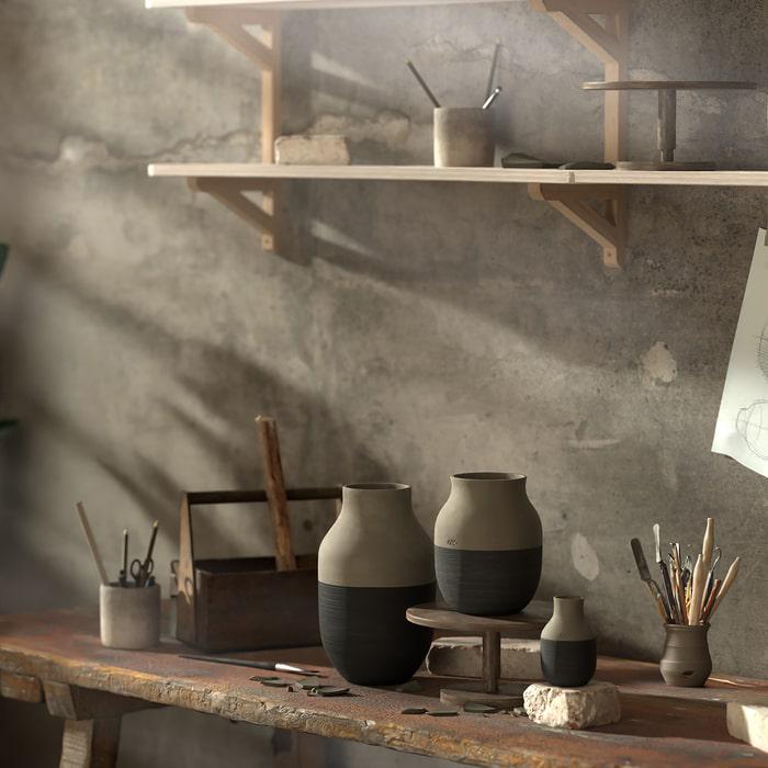 Kähler 690149 Omaggio Circulare Vase in Anthracite Grey