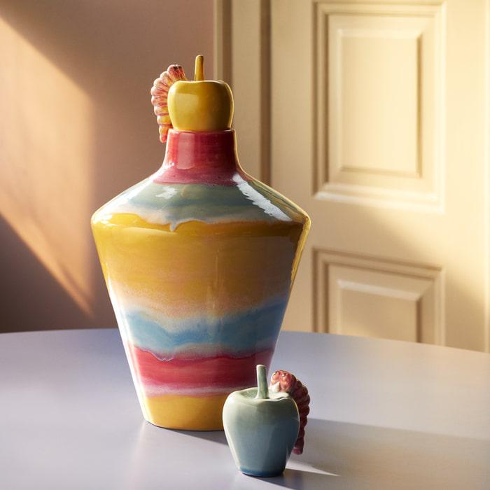 Kähler 693800 Poppery Vase in Pink/Mint/Yellow