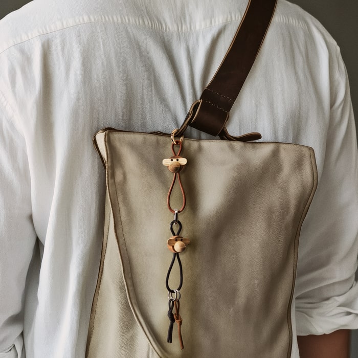 Kay Bojesen 39806 Monkey Bag Charm in Teak/Limba Silver