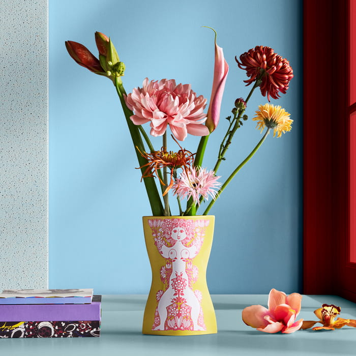 Bjørn Wiinblad 53121 Nina Vase in Yellow/Pink
