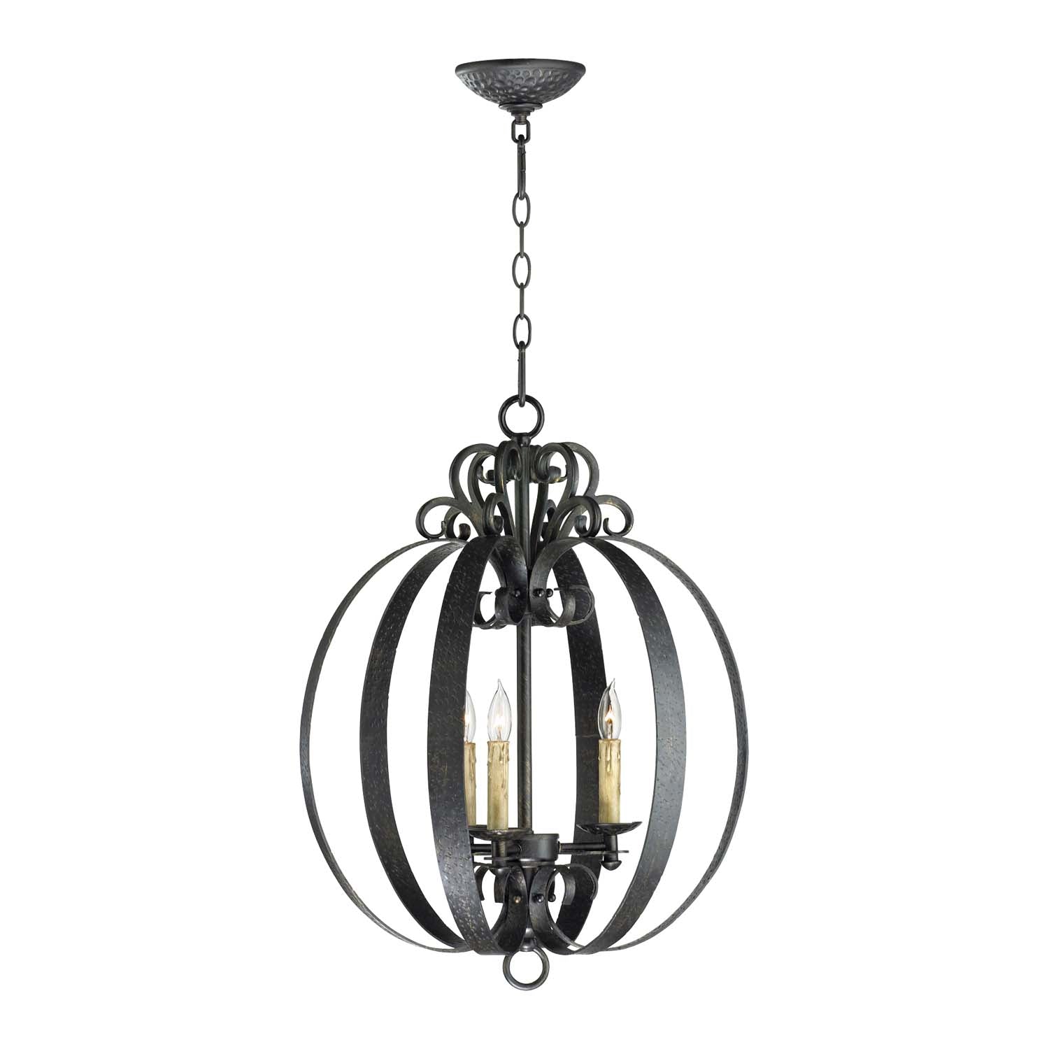 Cyan Canada - 04158 - Three Light Pendant - Julian - Hammered Bronze