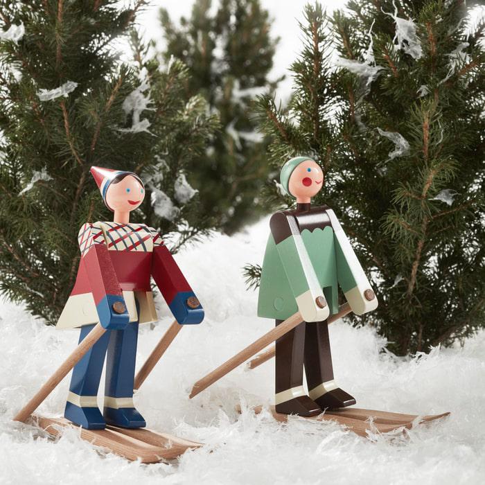 Kay Bojesen 39410 Skier Wooden Christmas Figurine in Multi