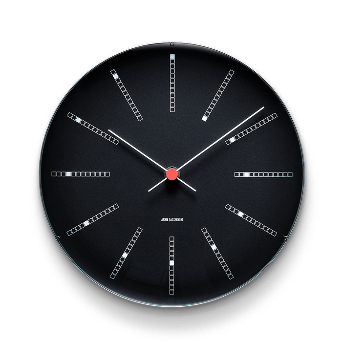 Arne Jacobsen Clocks 43646 Bankers Wall Clock in Black
