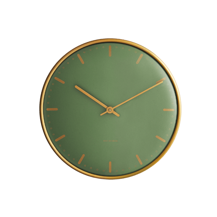 Arne Jacobsen Clocks 43483 City Hall Wall Clock in Green