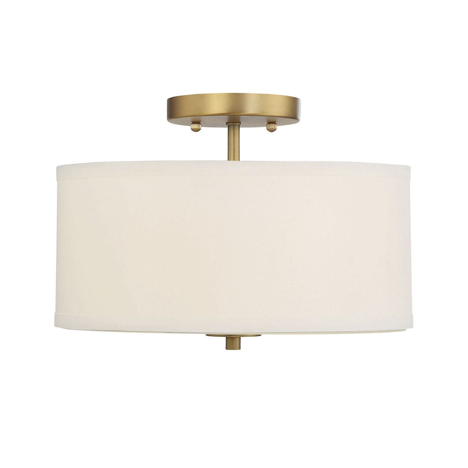 Meridian M60008NB Two Light Semi-Flush Mount in Natural Brass
