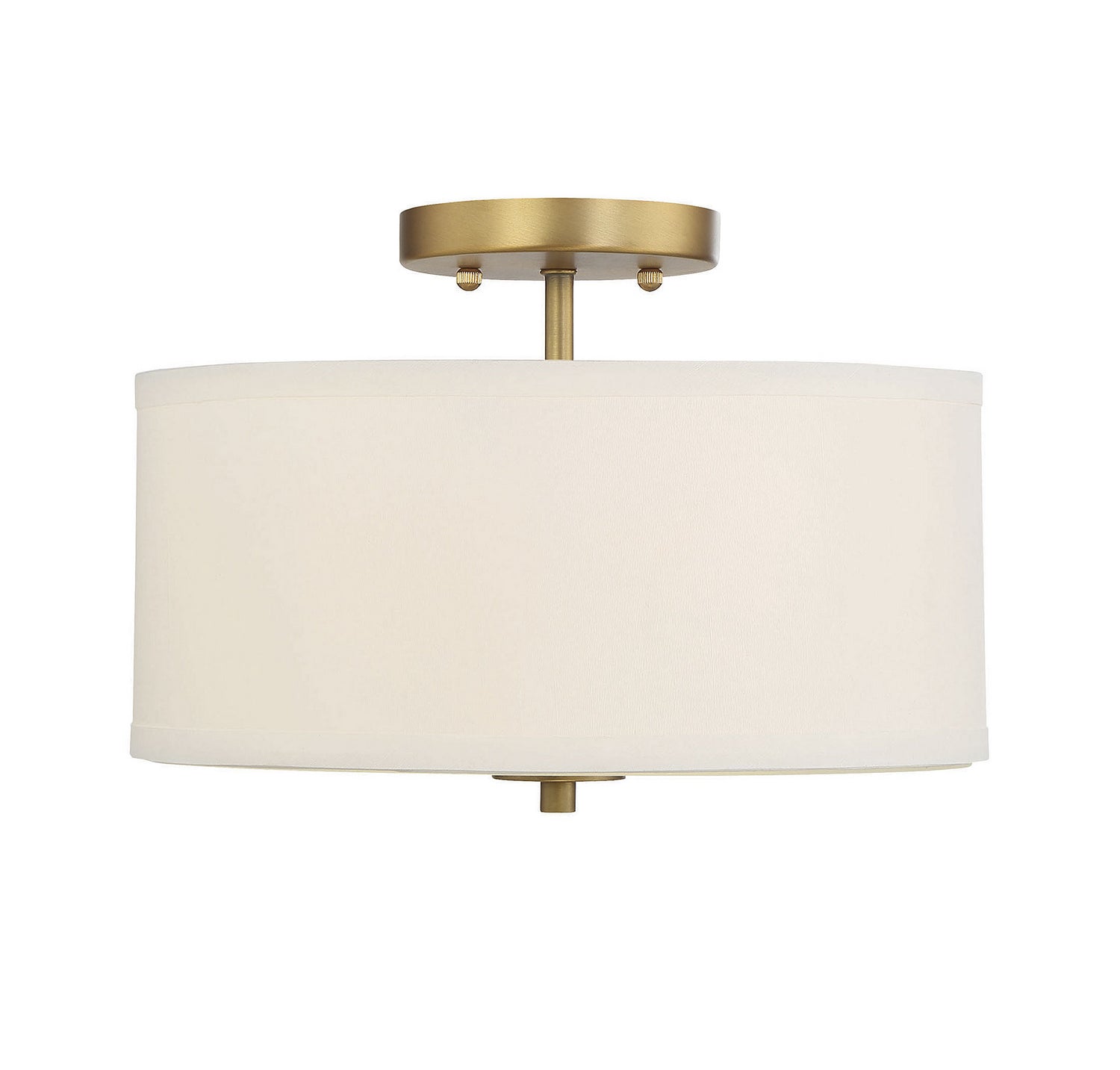 Meridian M60008NB Two Light Semi-Flush Mount in Natural Brass