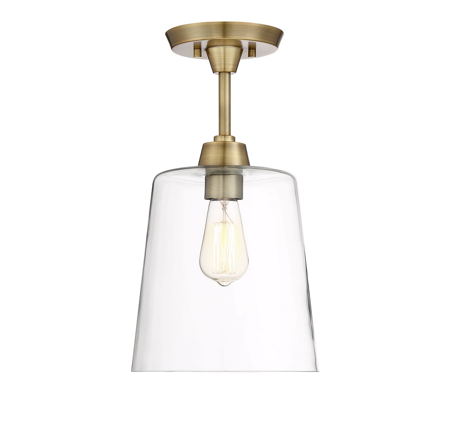 Meridian M60010NB One Light Semi-Flush Mount in Natural Brass