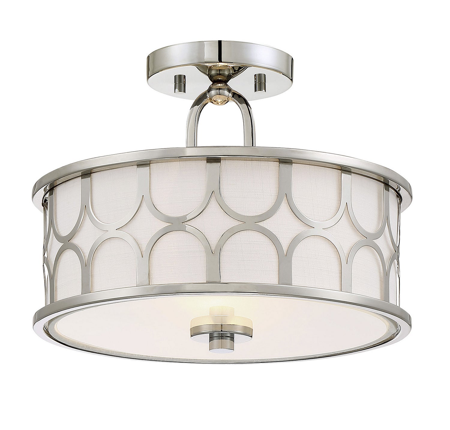 Meridian M60015PN Two Light Semi-Flush Mount in Polished Nickel