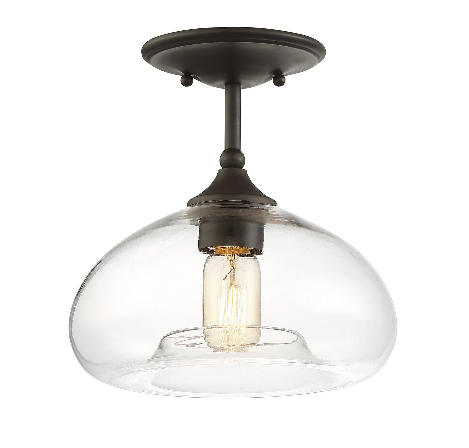 Meridian M60017ORB One Light Semi-Flush Mount in Oil Rubbed Bronze