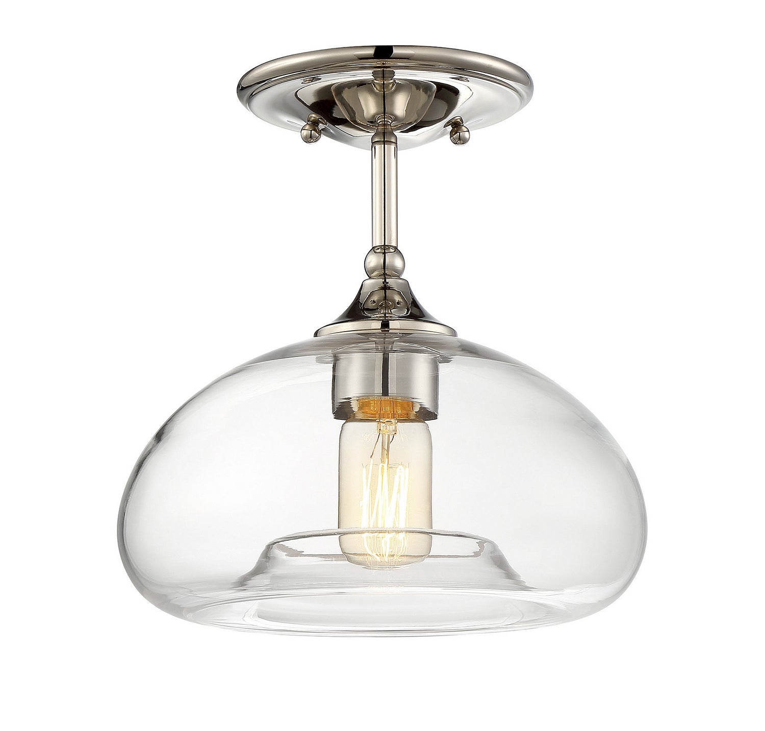 Meridian M60017PN One Light Semi-Flush Mount in Polished Nickel