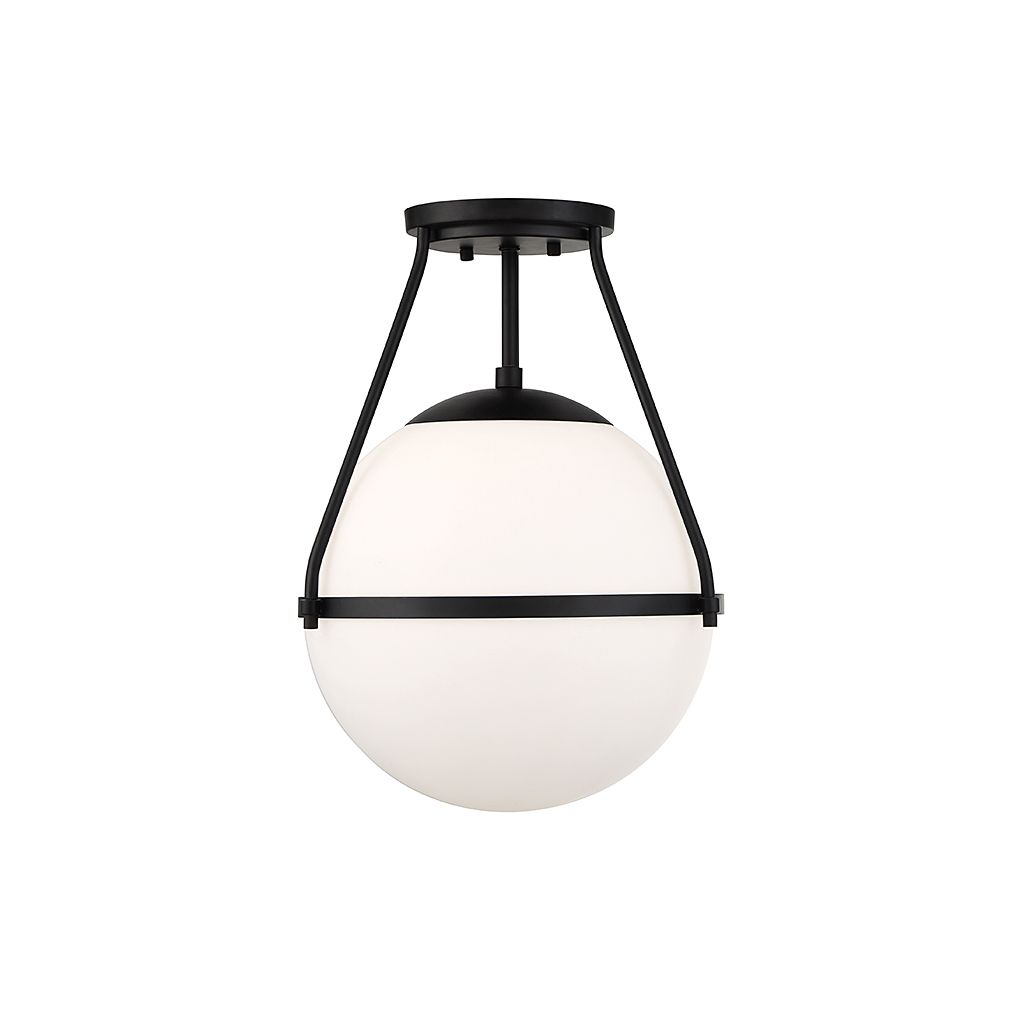 Meridian M60054MBK One Light Semi-Flush Mount in Matte Black