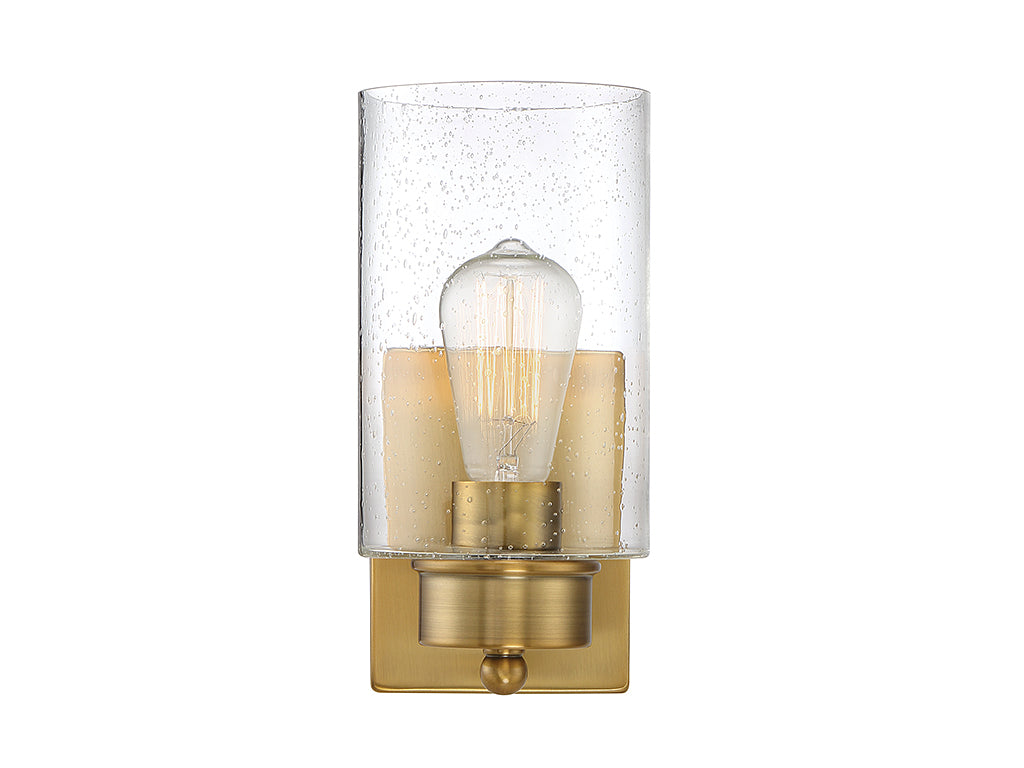 Meridian M90013NB One Light Wall Sconce in Natural Brass