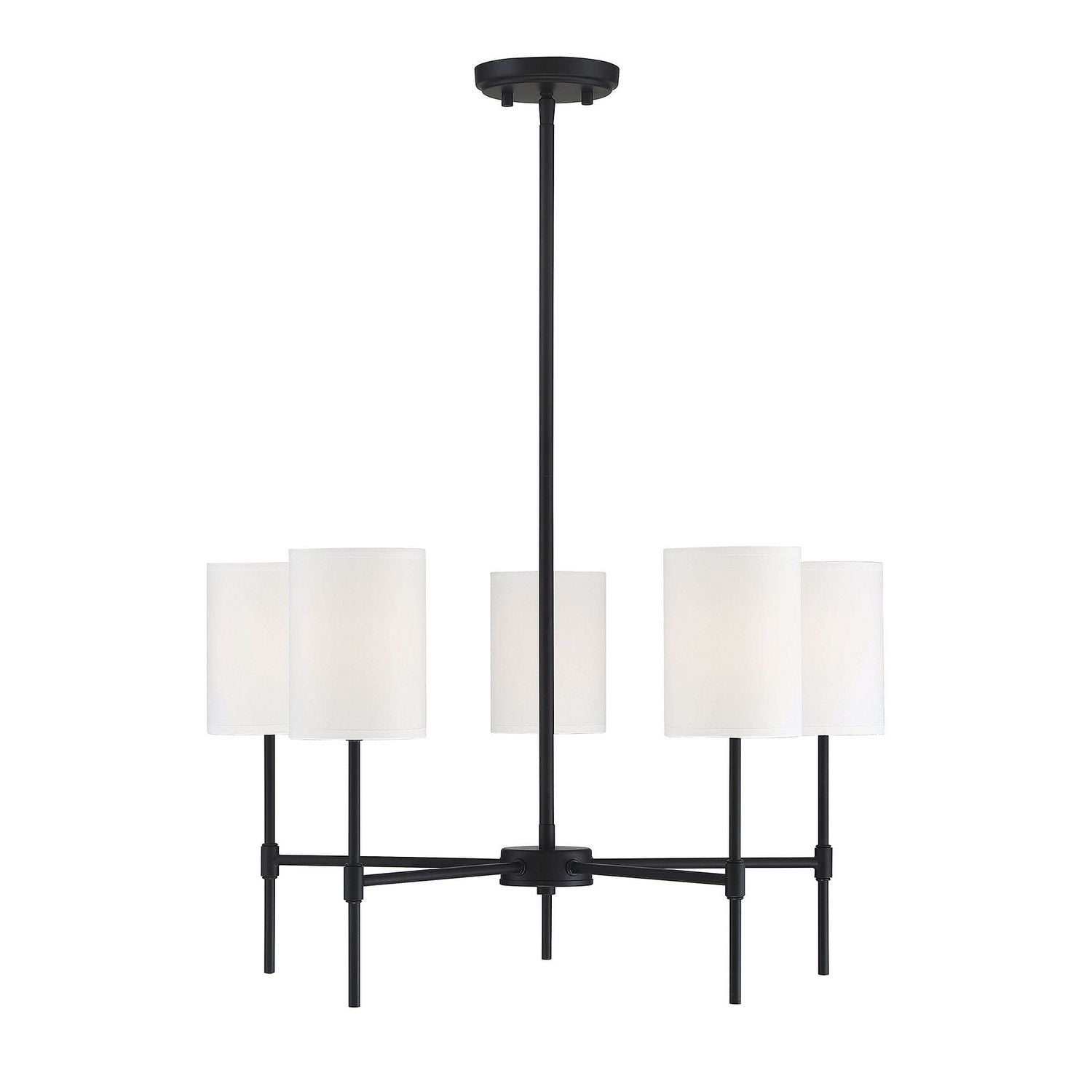 Meridian M10067MBK Five Light Chandelier in Matte Black