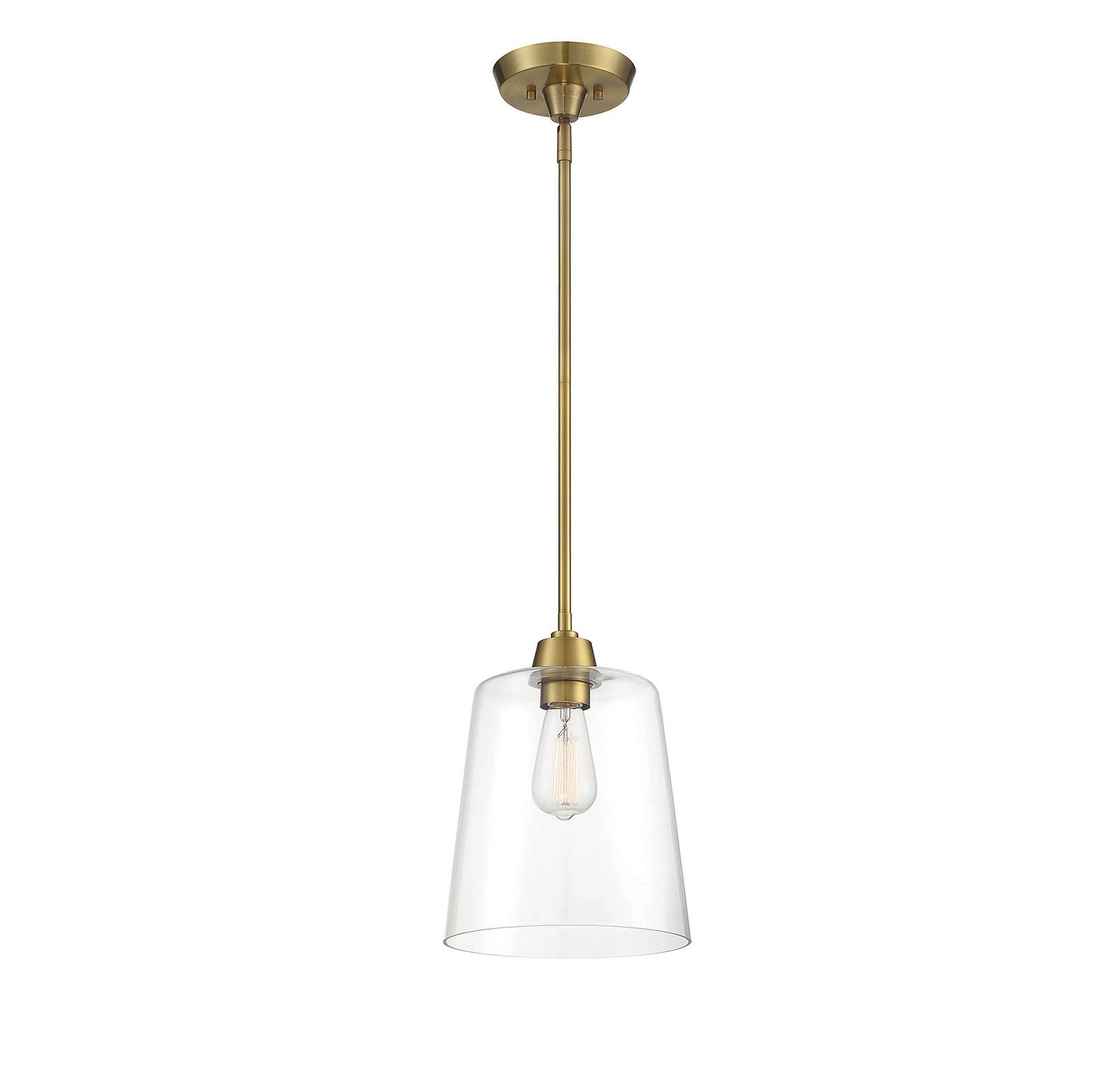 Meridian M70081NB One Light Pendant in Natural Brass