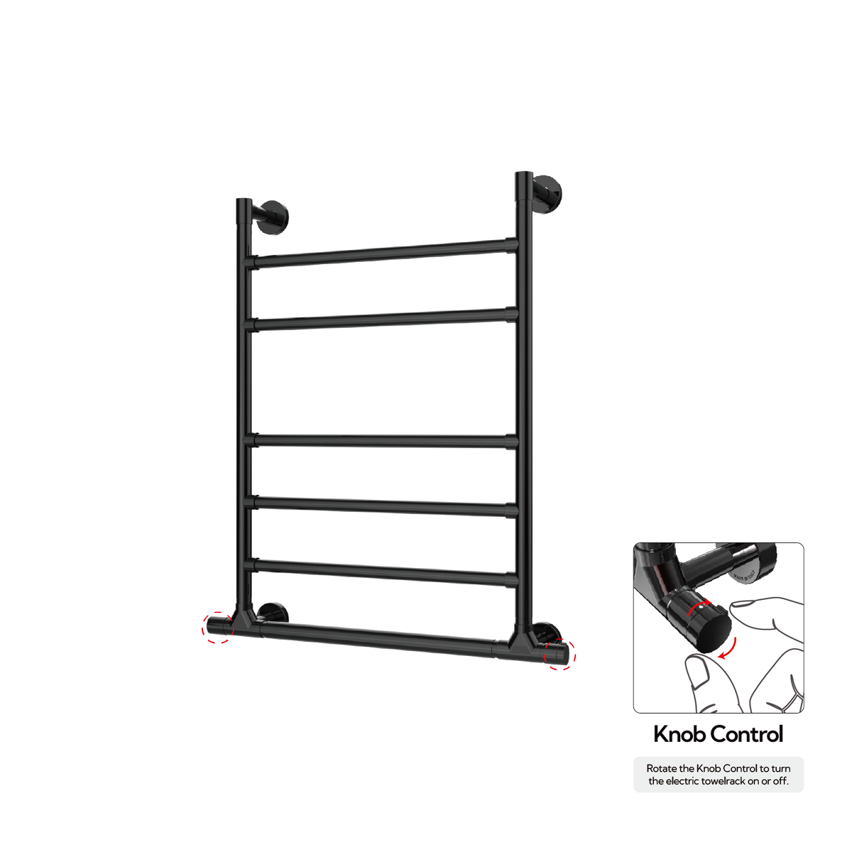 P&Bhusri G10-M-PBN-XK G10 Towel Warmer in PVD Polished Black Nickel
