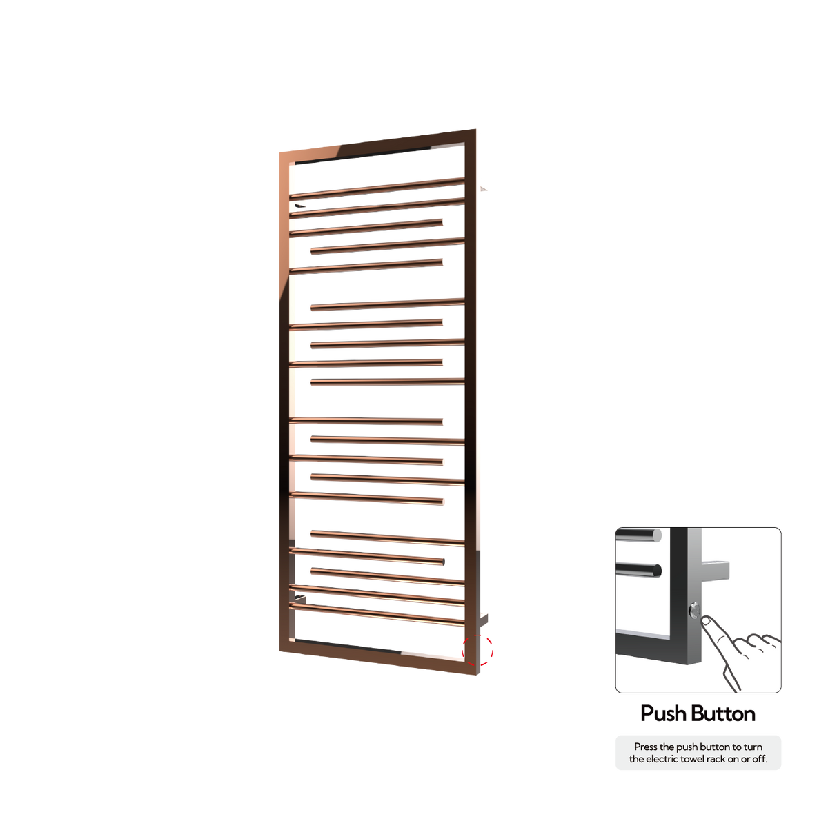 P&Bhusri G22-M-RGD-N G22 Towel Warmer in PVD Polished Rose Gold