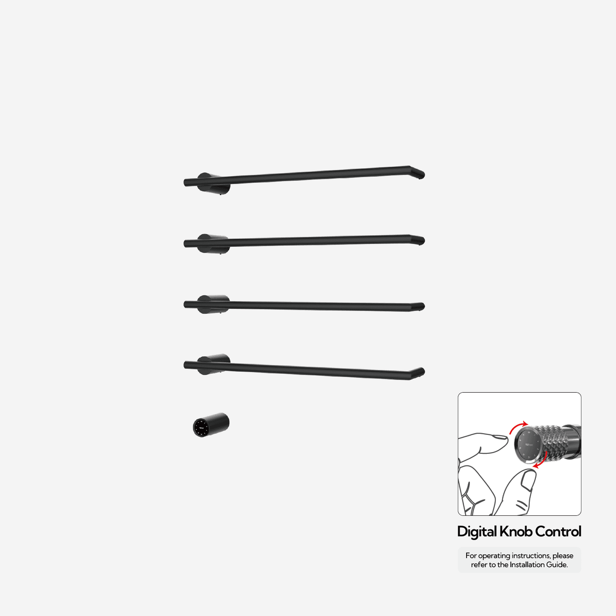 P&Bhusri G26-L-BLK-XY G26 Towel Warmer in Matte Black