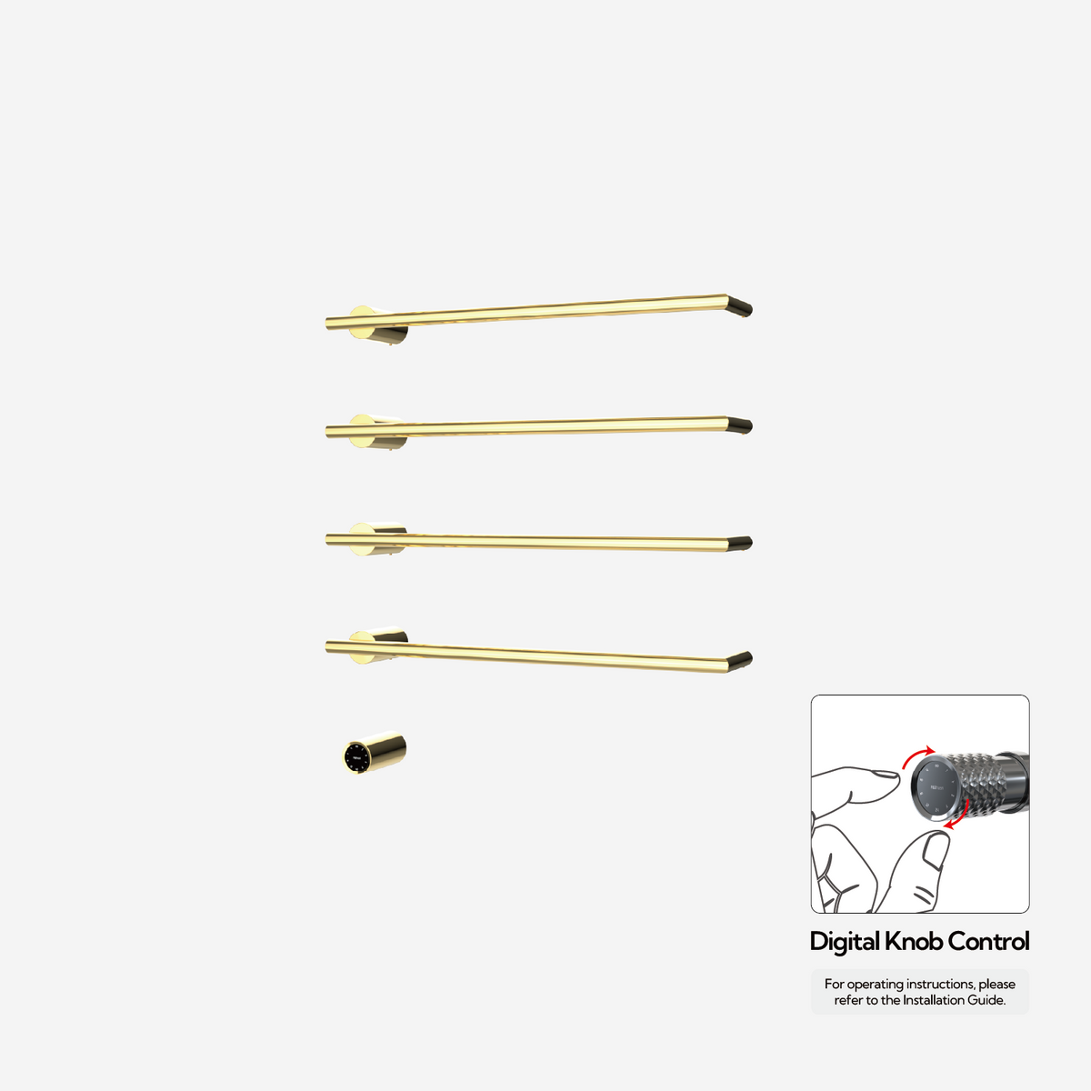 P&Bhusri G26-L-PBR-XY G26 Towel Warmer in PVD Polished Brass