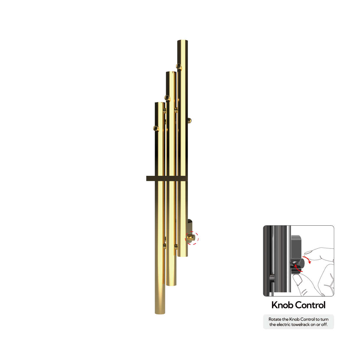 P&Bhusri K102-M-LGD-XK K102 Towel Warmer in PVD Polished Luxury Gold